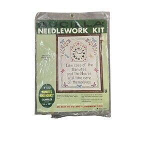 Bucillas Needlework Kit 16" x 20" No. 8753 Minutes and Hours Large Size Sampler